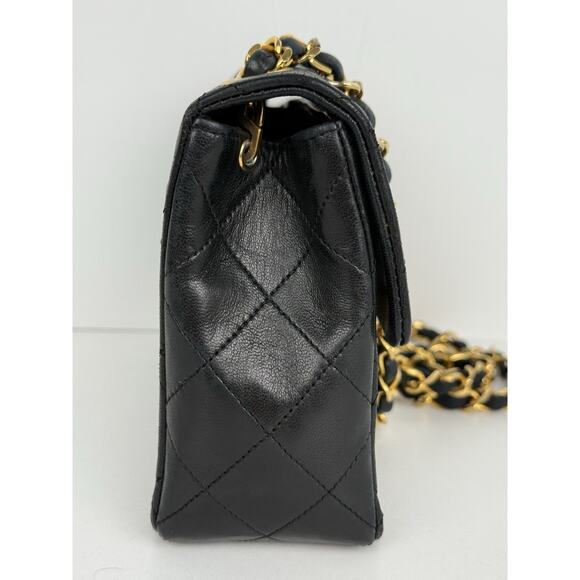 Chanel Classic Mini Square Single Flap Bag Black with Gold Hardware B-2 - Picture 6 of 16